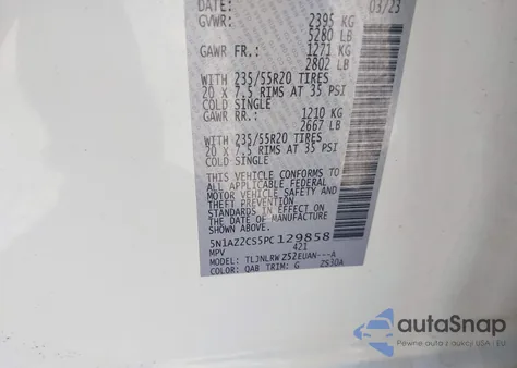 2023 Nissan Murano Sl Intelligent Awd из США, поврежденный, VIN 5N1AZ2CS5PC129858